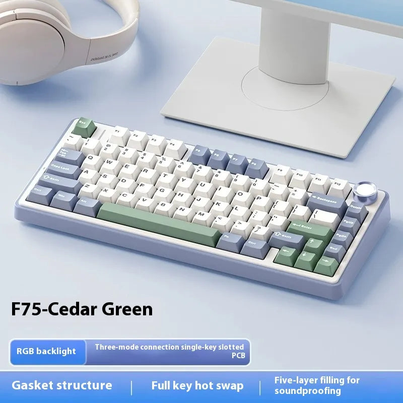 Mechanical Keyboard Wireless Three-mode Bluetooth