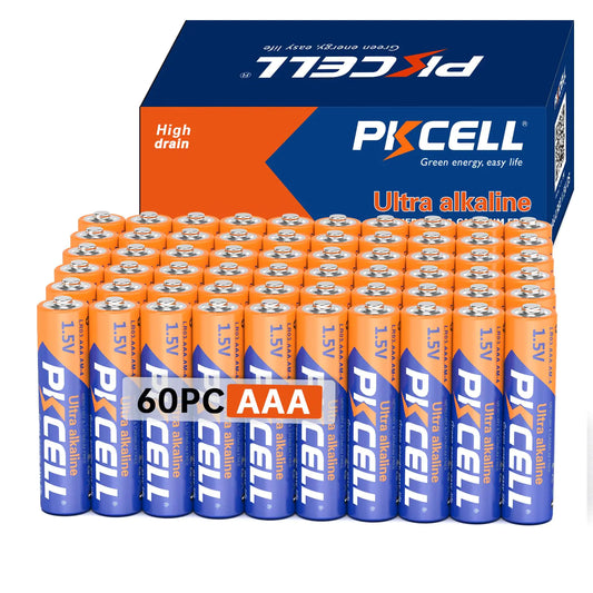 PKCELL AAA LR03 Batteries 1.5V Triple A Alkaline Battery for Keyboards Clocks Toys Remote Controls (10-Year Shelf Life) (60-Count)